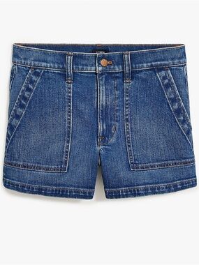 J. Crew Factory Blue Denim Utility Patch-Pocket Shorts